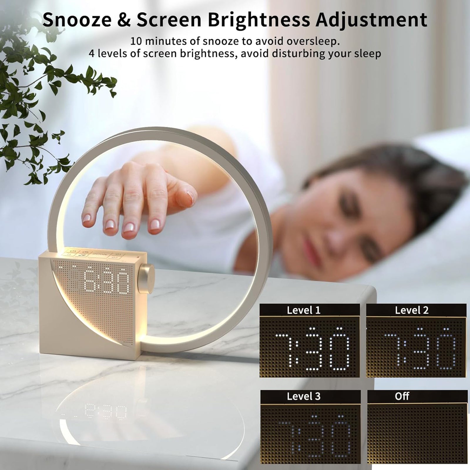 Alarm Clock White Noise - Touch Night Lamp